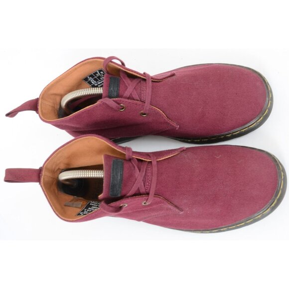 Dr. Martens Men\'s 9 WMNS 10 Mayport Overdyed Twill Canvas Lace Low Boots Oxblood main image 9